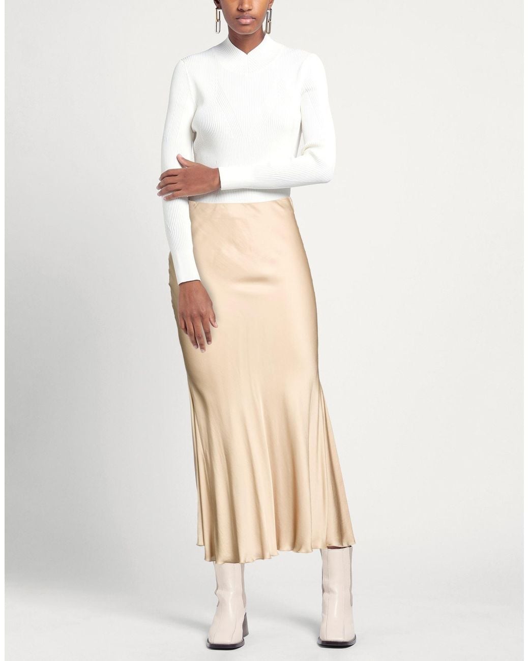 ERMANNO FIRENZE Natural Midi Skirt