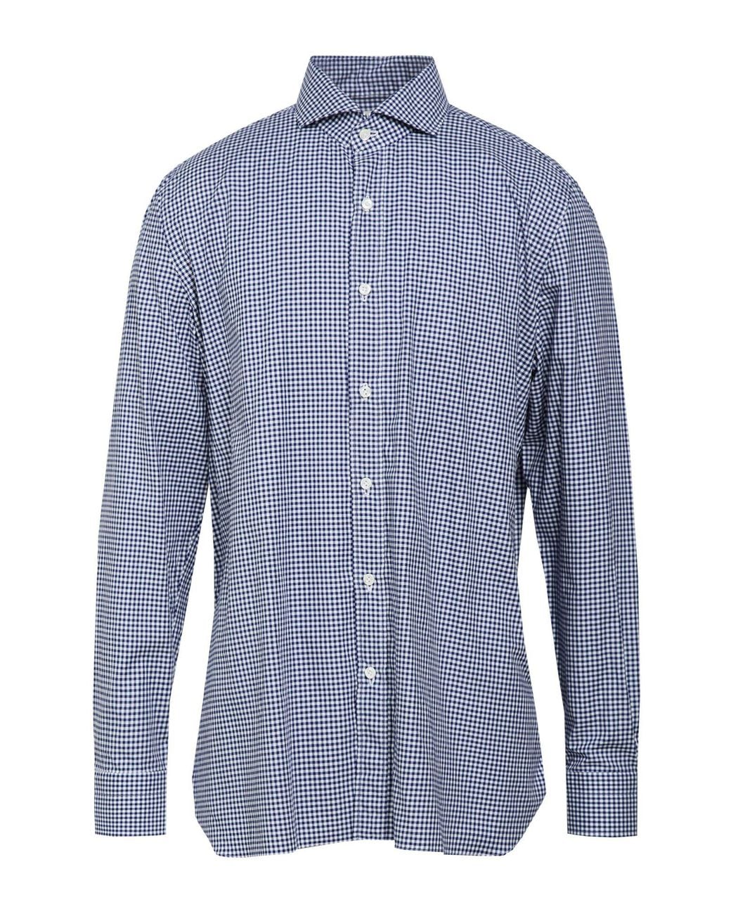 Luigi Borrelli Napoli Blue Shirt Cotton for men