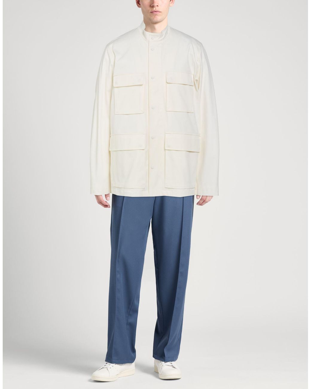 Herno White Jacket Cotton, Elastane for men