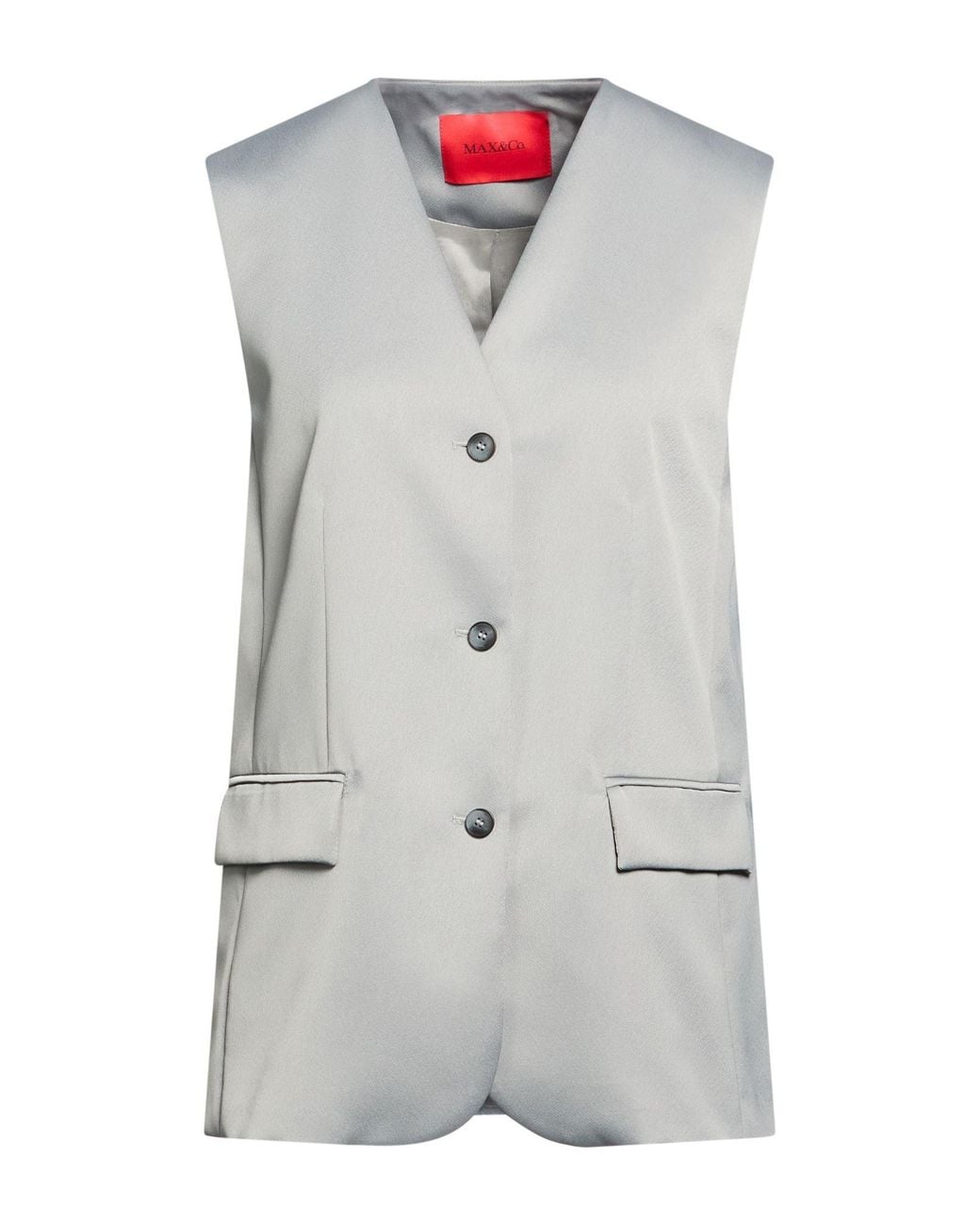 MAX&Co. Gray Tailored Vest Polyester