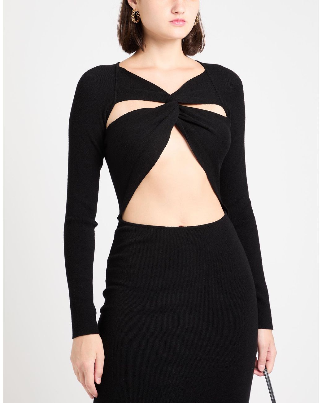 Akep Black Midi Dress Viscose, Polyester, Polyamide