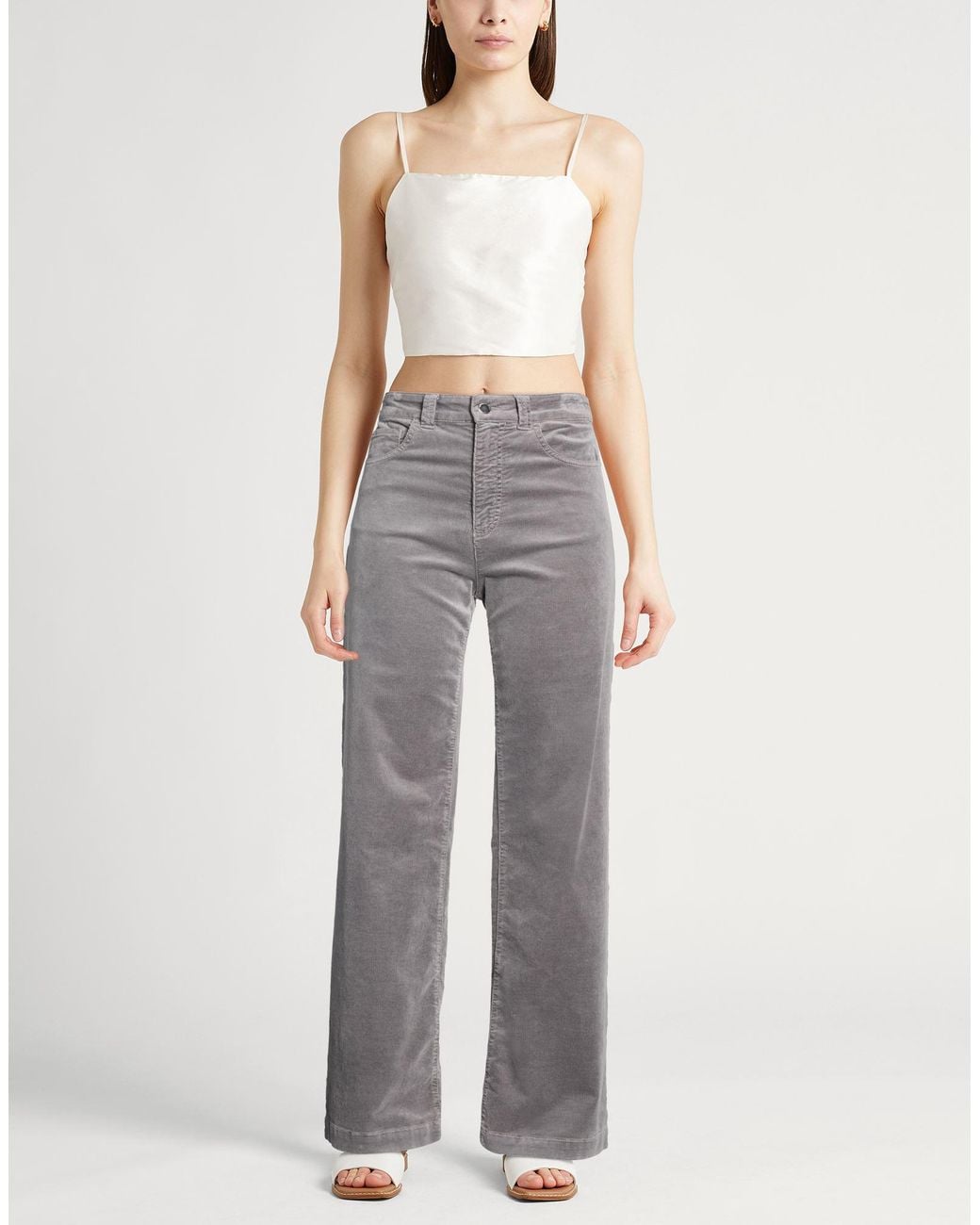 Emporio Armani Gray Pants Cotton, Lyocell, Elastane
