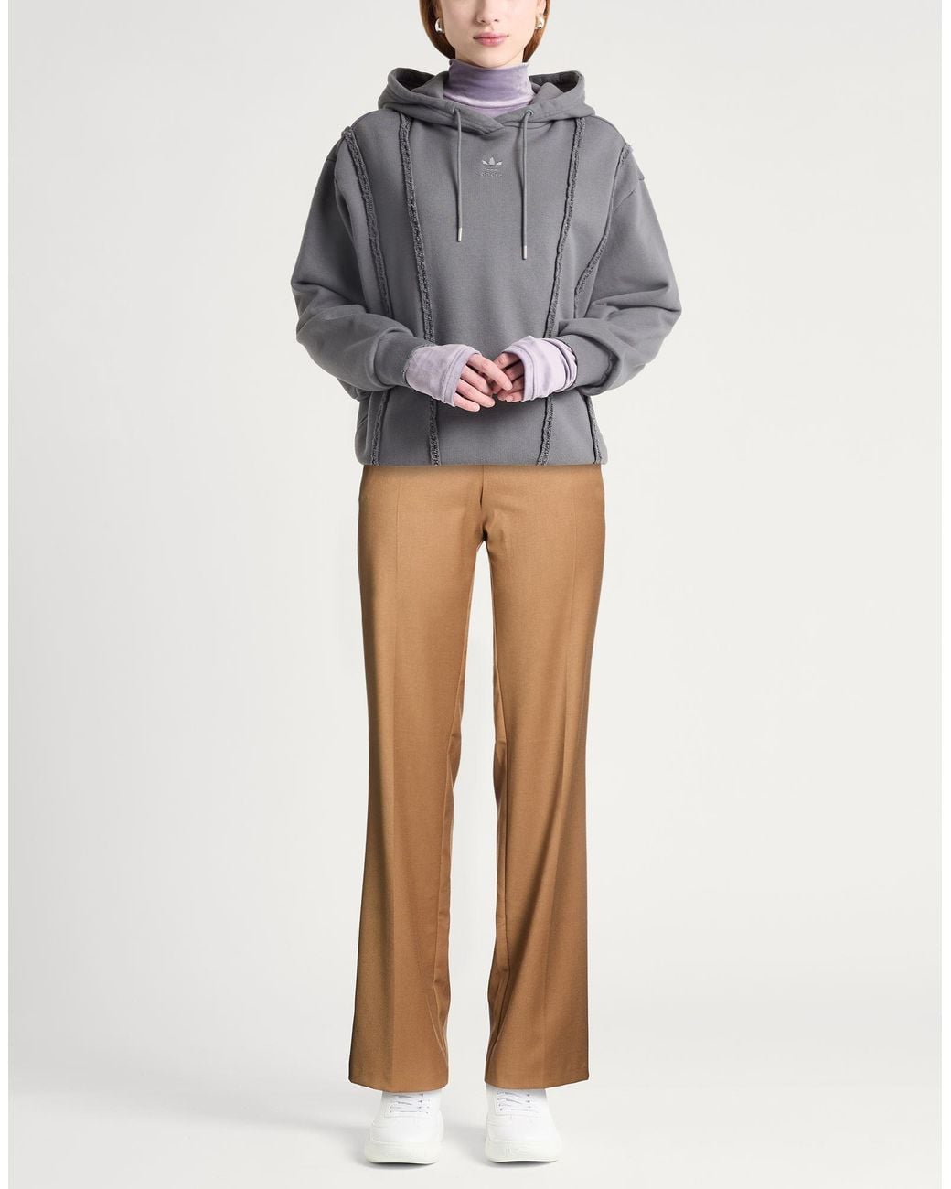hinnominate Natural Camel Pants Polyester, Viscose, Elastane