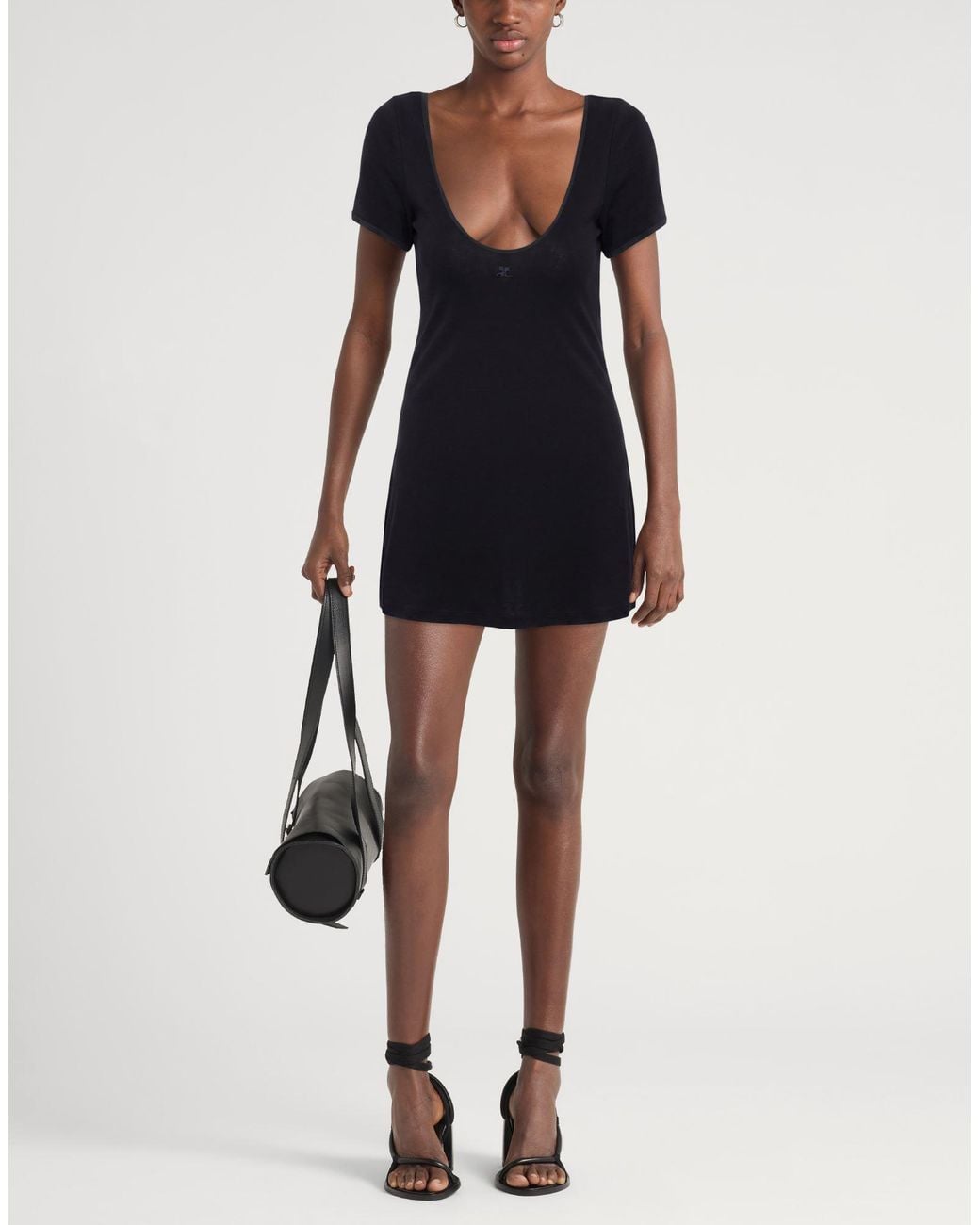 Courreges Black Mini Dress Cotton