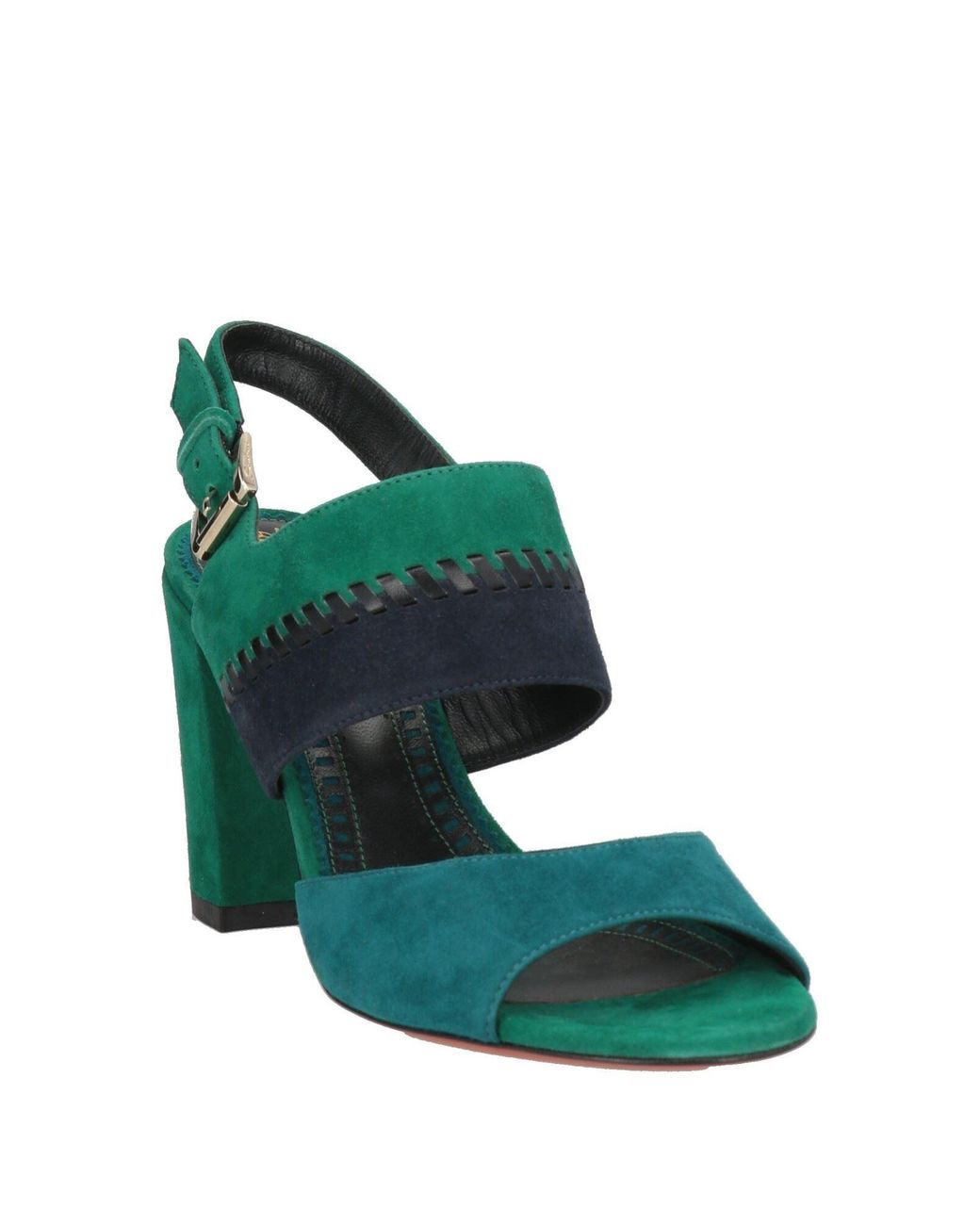 Santoni Green Deep Sandals Leather