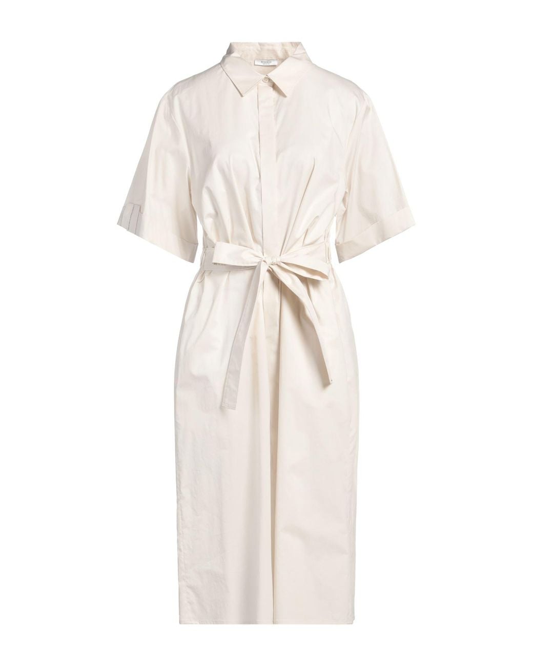 Peserico White Midi Dress Cotton, Elastane