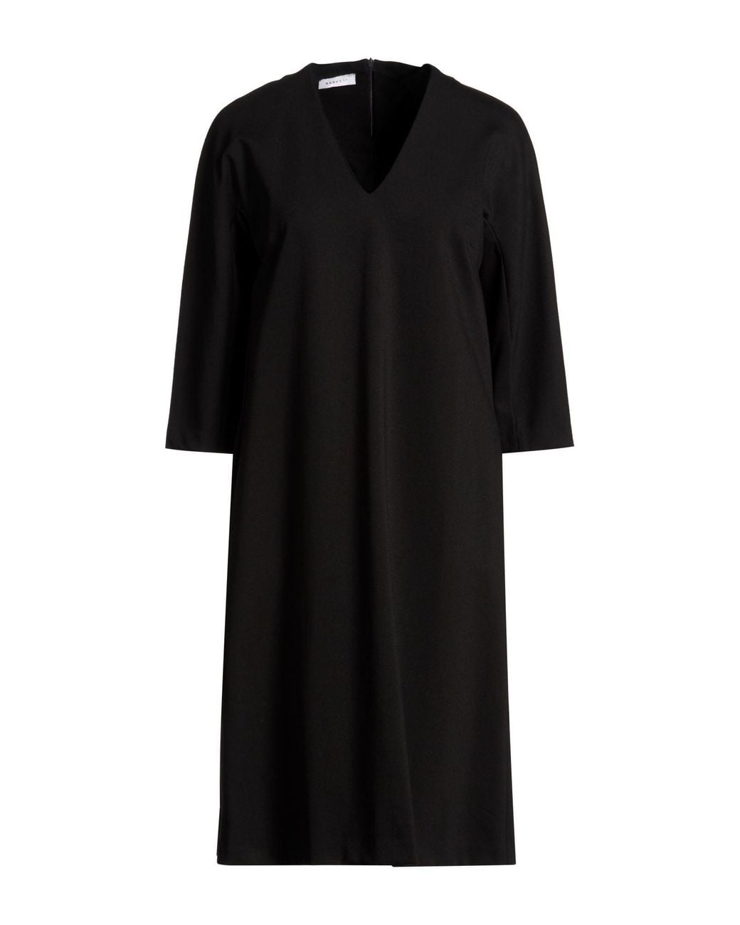ROSSO35 Black Midi Dress Viscose, Polyamide, Elastane
