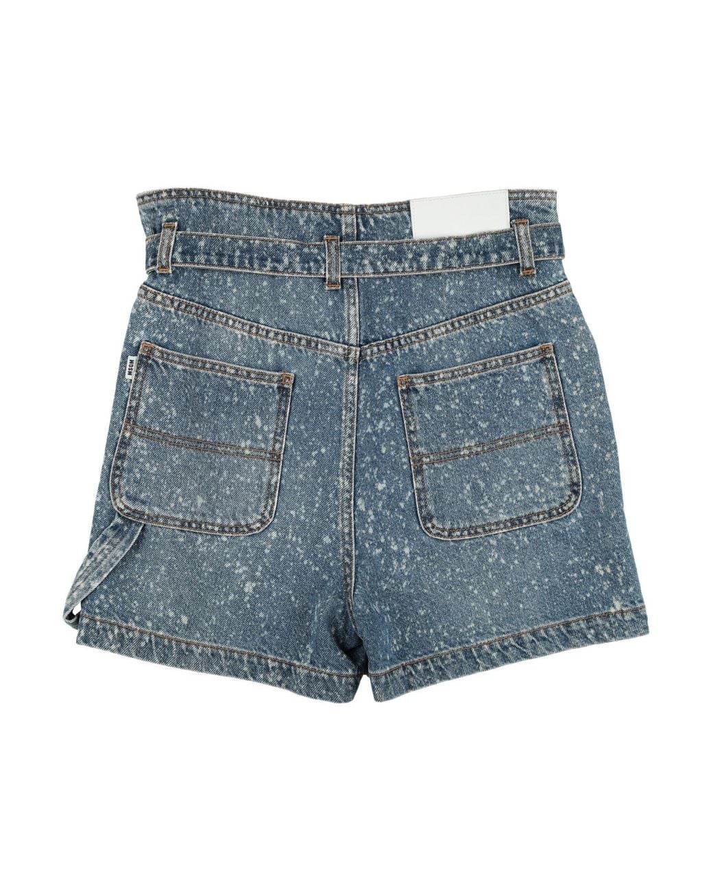 MSGM Blue Denim Shorts