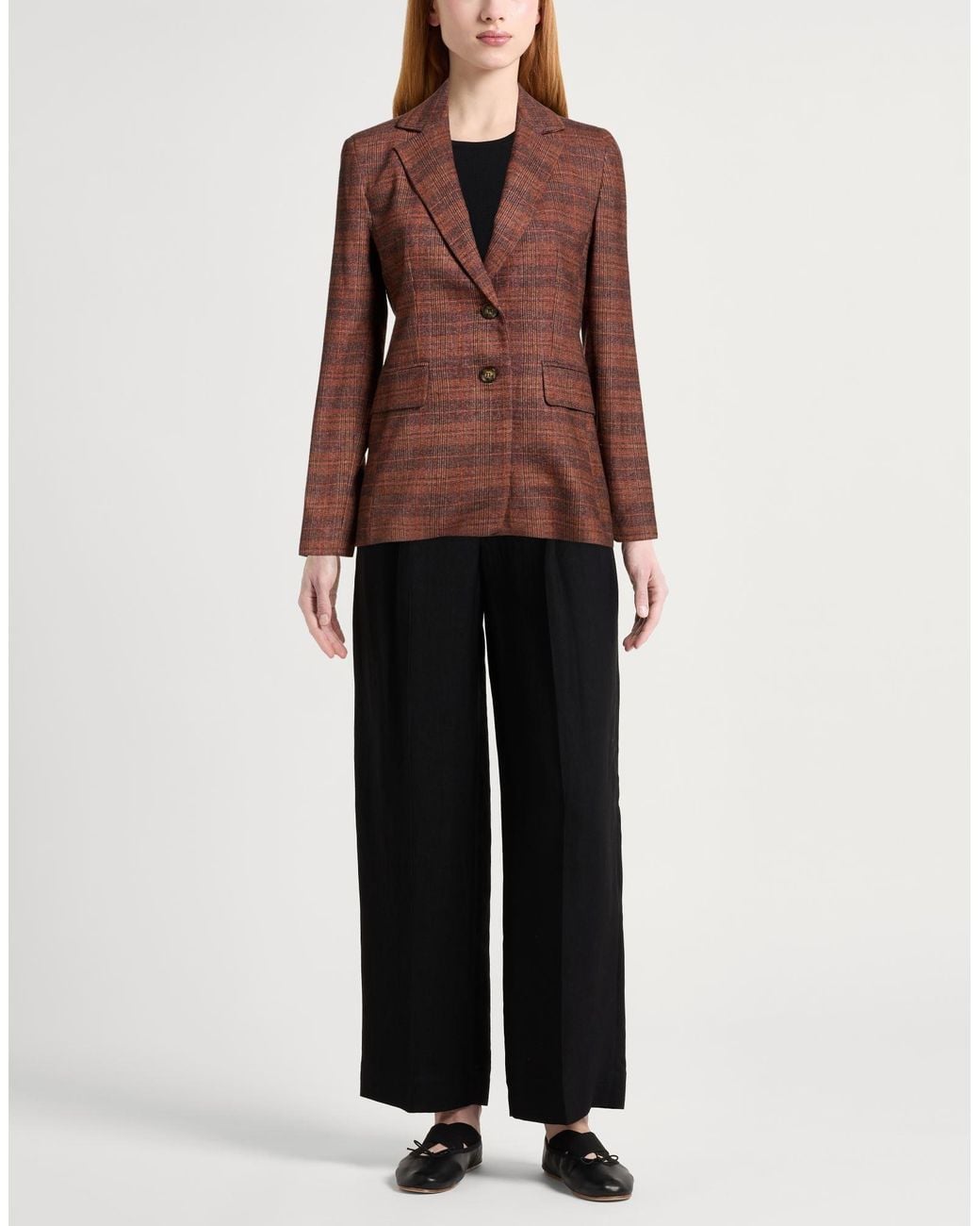 iBlues Brown Blazer Wool, Polyester, Viscose, Polyamide, Elastane