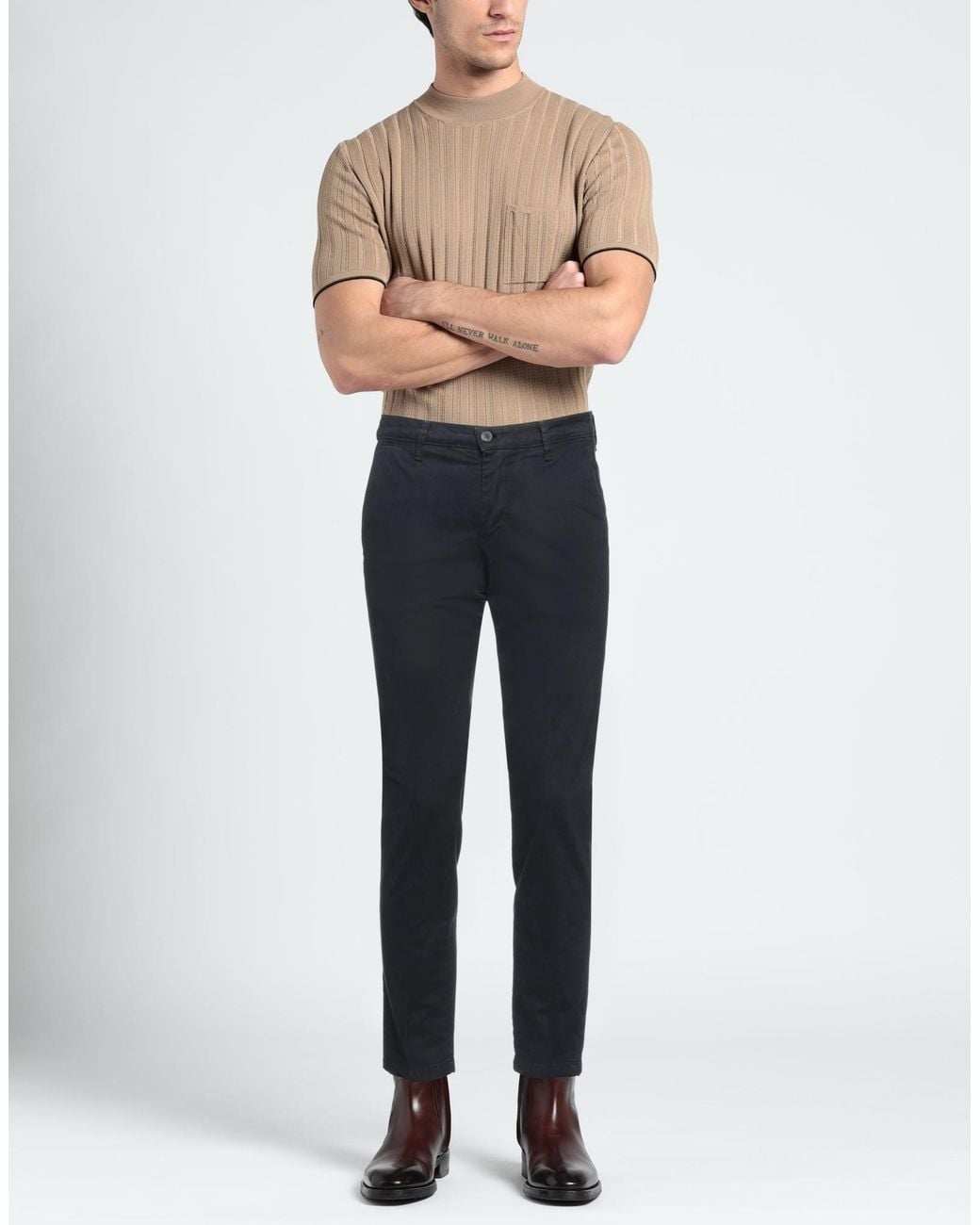 Stilosophy Blue Pants Cotton, Elastane for men