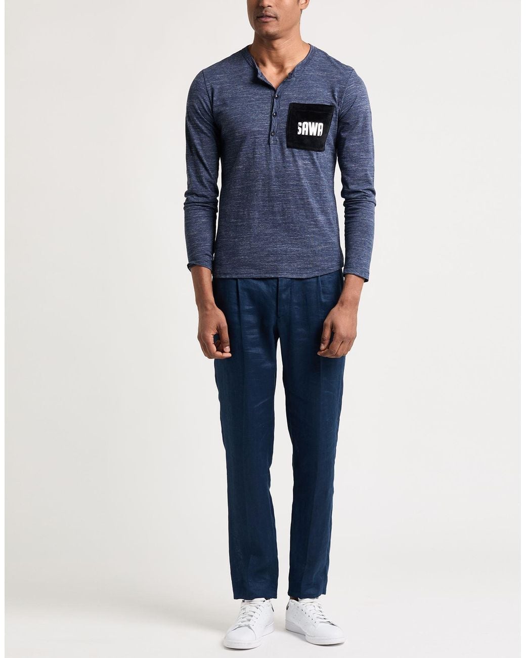 Takeshy Kurosawa Blue T-Shirt Cotton, Polyester for men