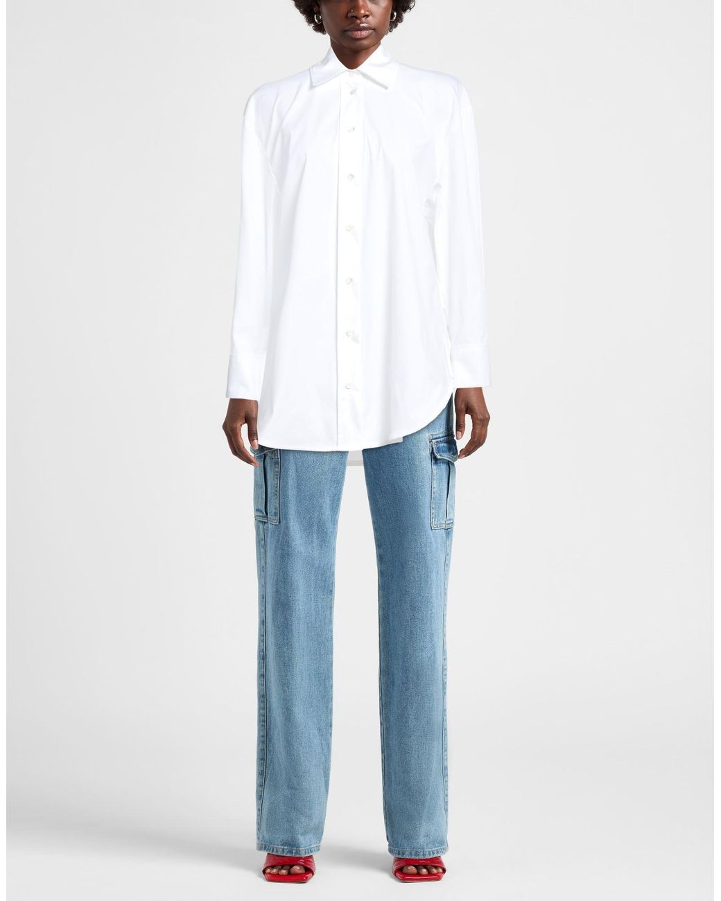 Drumohr White Shirt Cotton, Polyamide, Elastane
