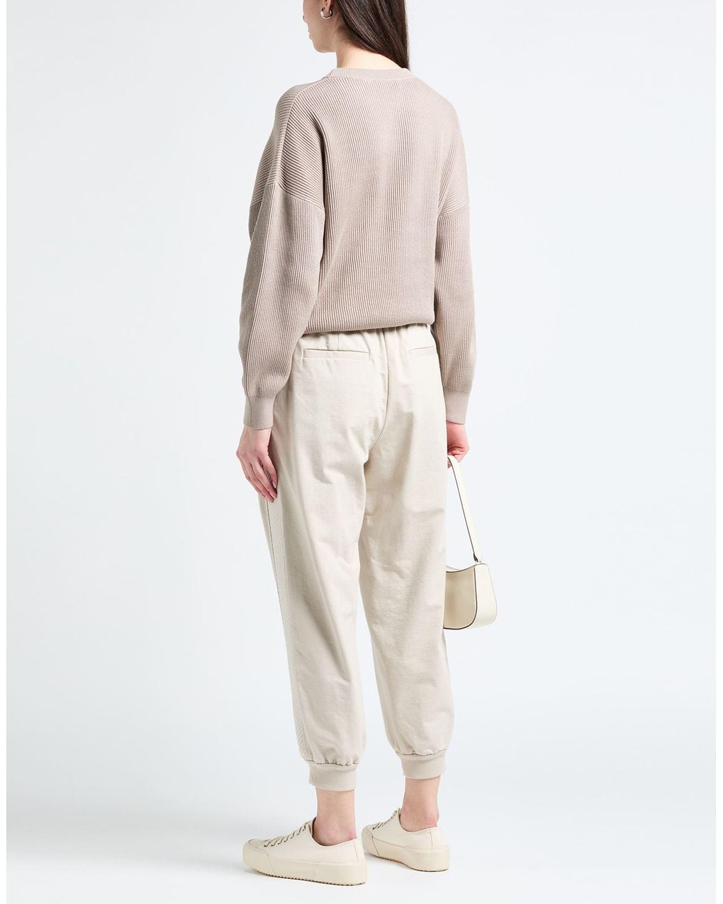 Brunello Cucinelli Natural Pants Cotton, Elastane, Polyester, Acetate, Silk