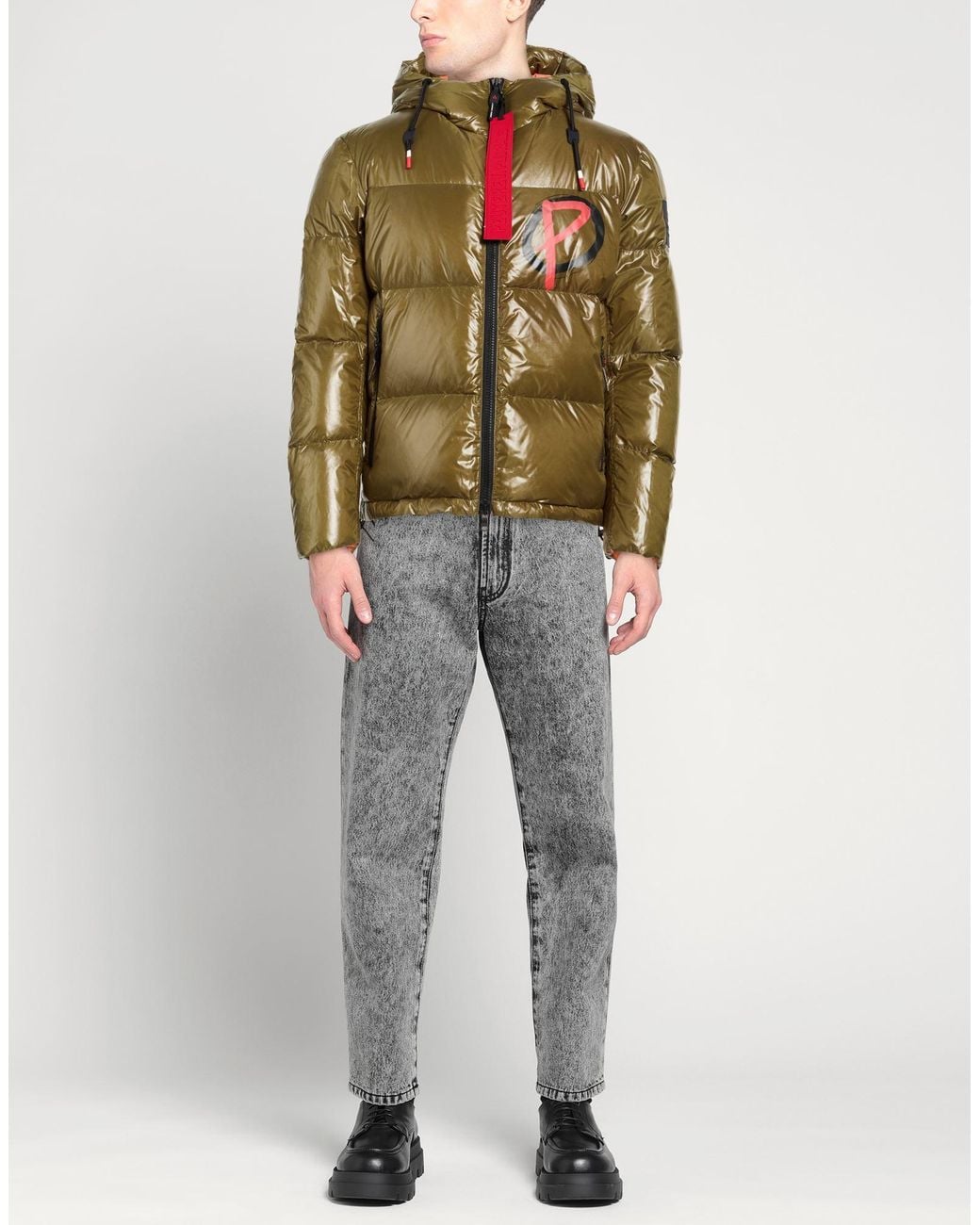 PEUTEREY.PLURALS Green Military Puffer Polyamide for men