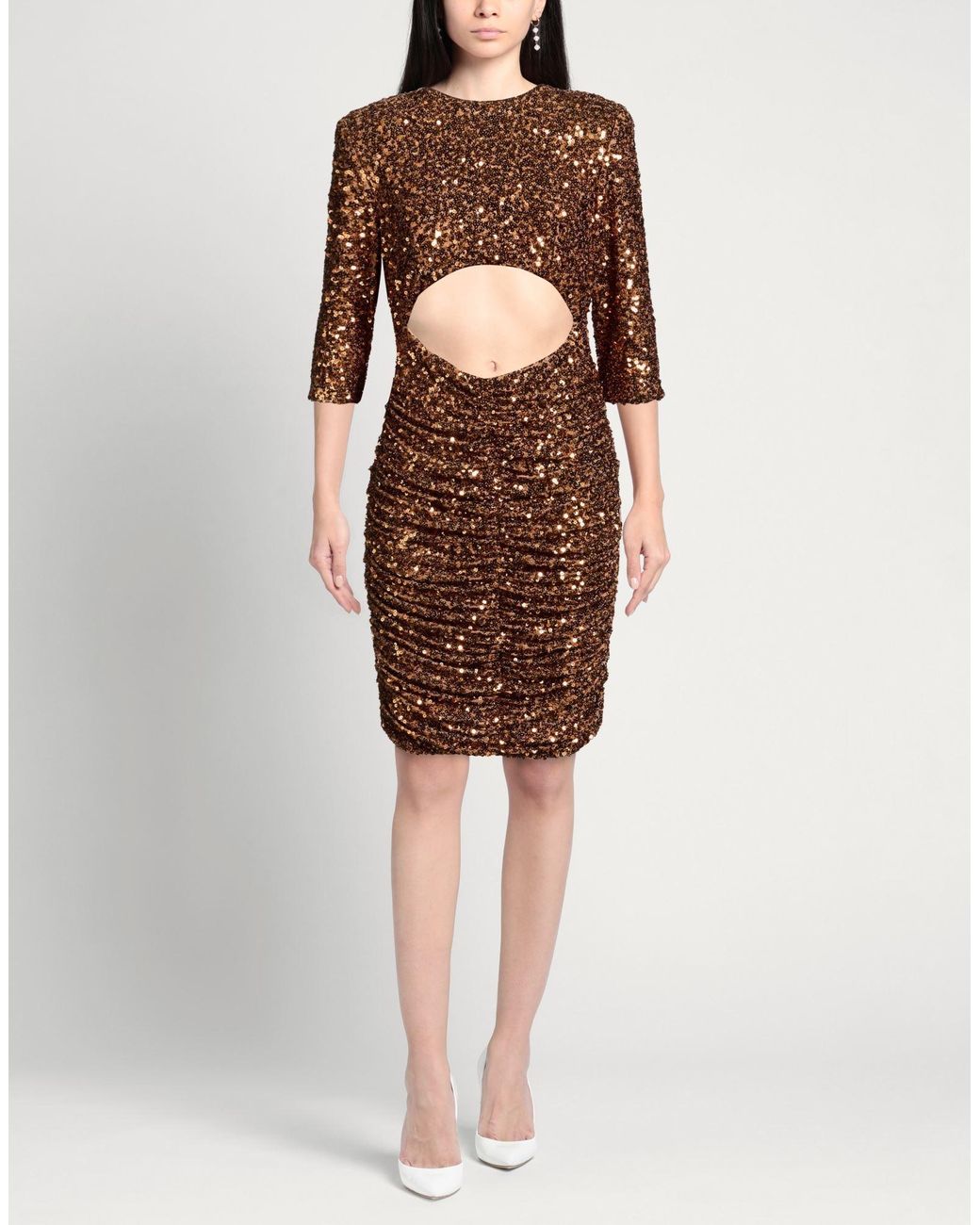 EUREKA by BABYLON Brown Mini Dress Polyamide, Elastane