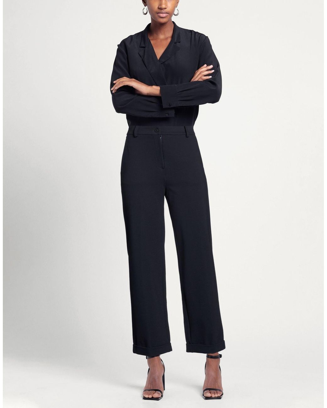 EU·FO·NÌ·A Blue Midnight Pants Viscose, Polyamide, Elastane