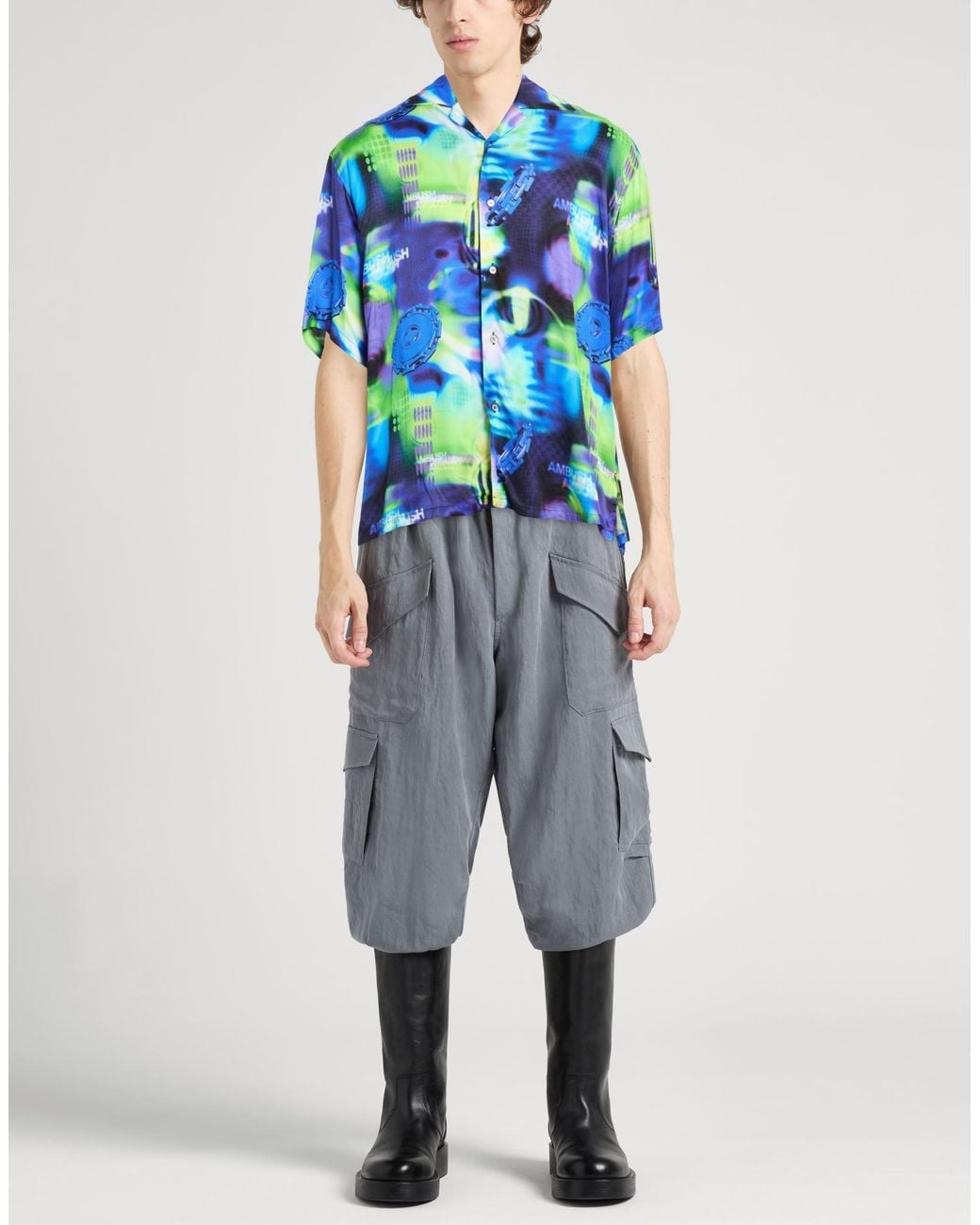 Ambush Blue Lime Shirt Viscose for men