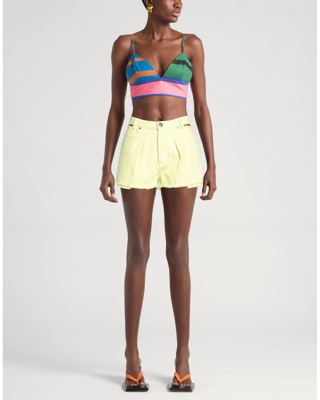 Pinko Metallic Denim Denim Shorts Cotton