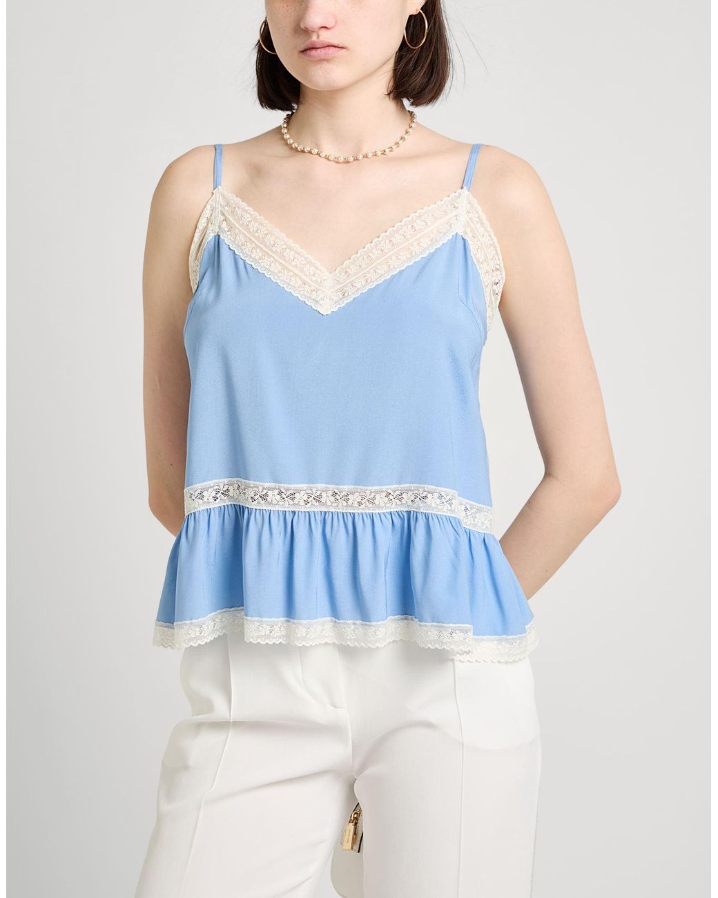 P.A.R.O.S.H. Blue Top Silk, Elastane