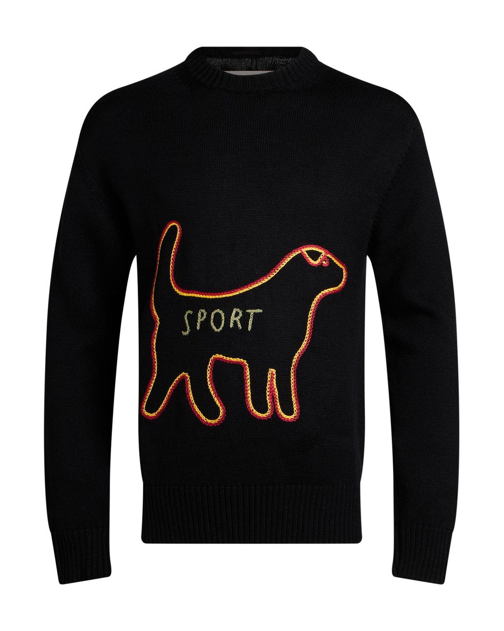 Bode Black Sweater Merino Wool for men