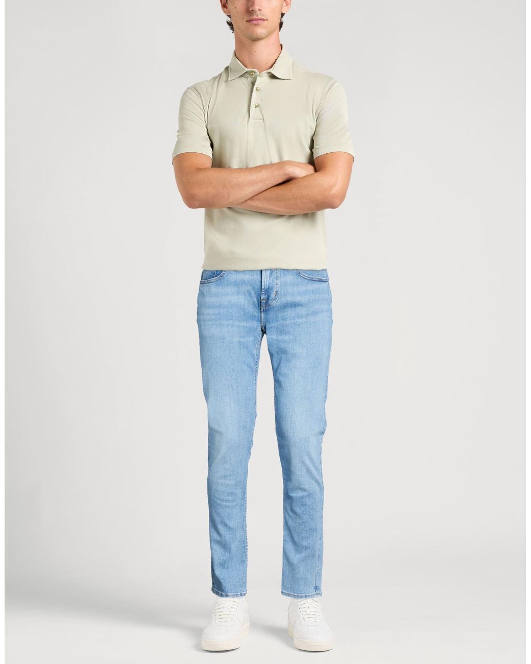 7 For All Mankind Blue Jeans Cotton, Elastane for men