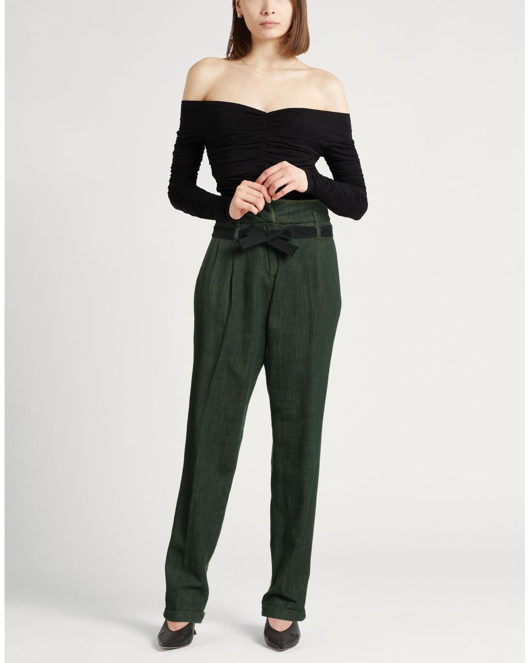 White Sand Green Jeans