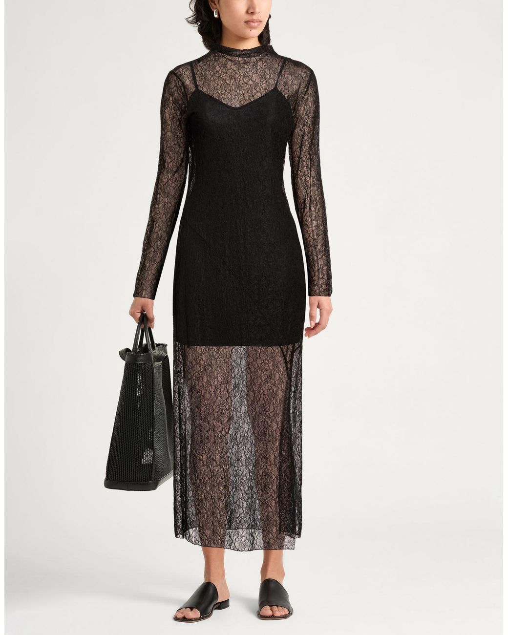 Marella Black Maxi Dress Polyamide, Elastane