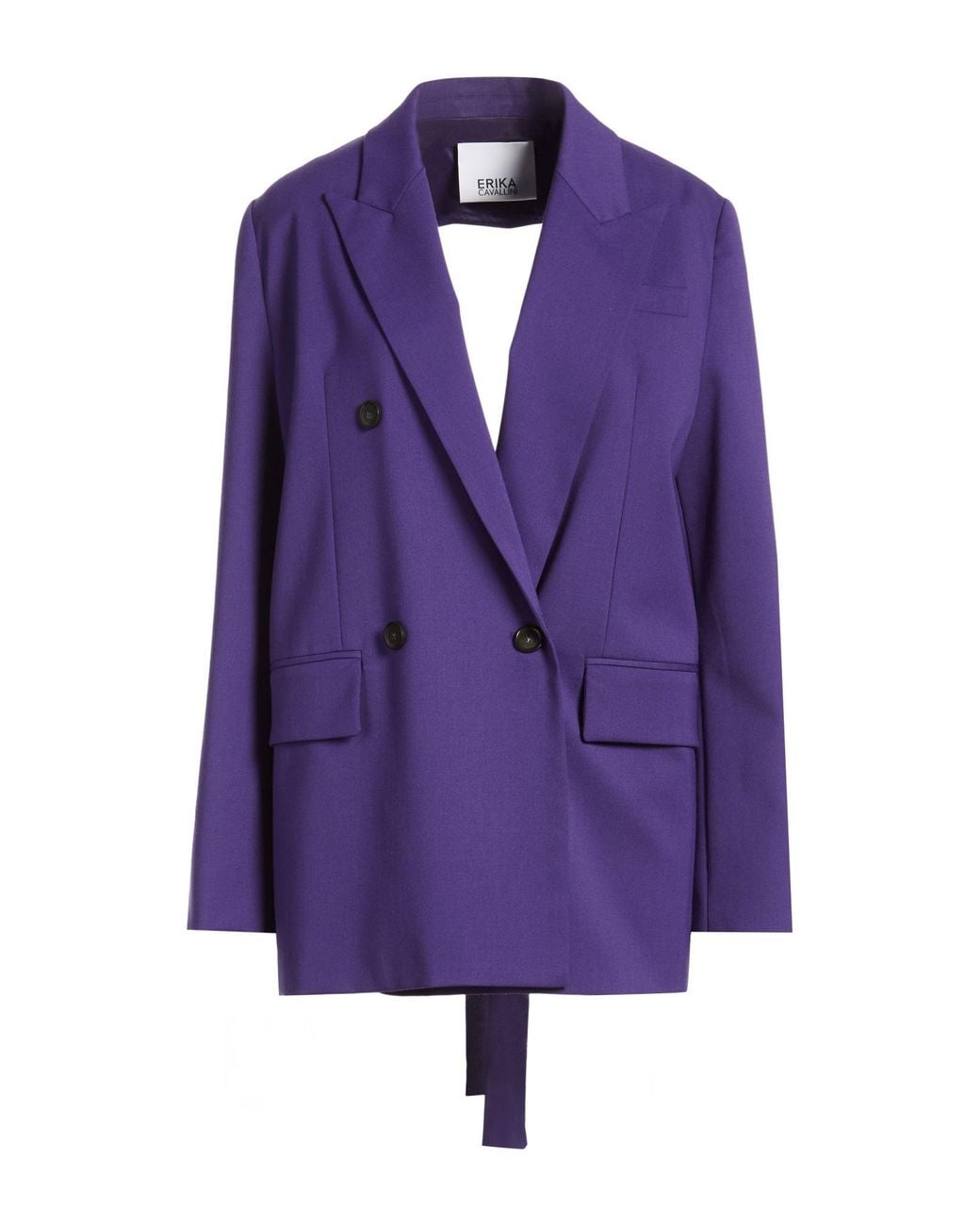 Erika Cavallini Semi Couture Purple Blazer Polyester, Virgin Wool, Elastane