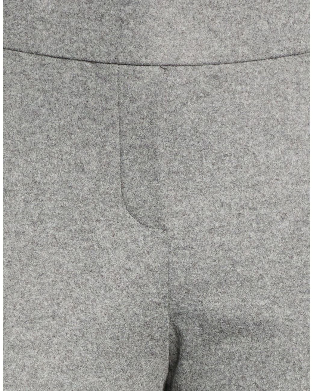 Seductive Gray Pants Polyester, Wool, Elastane