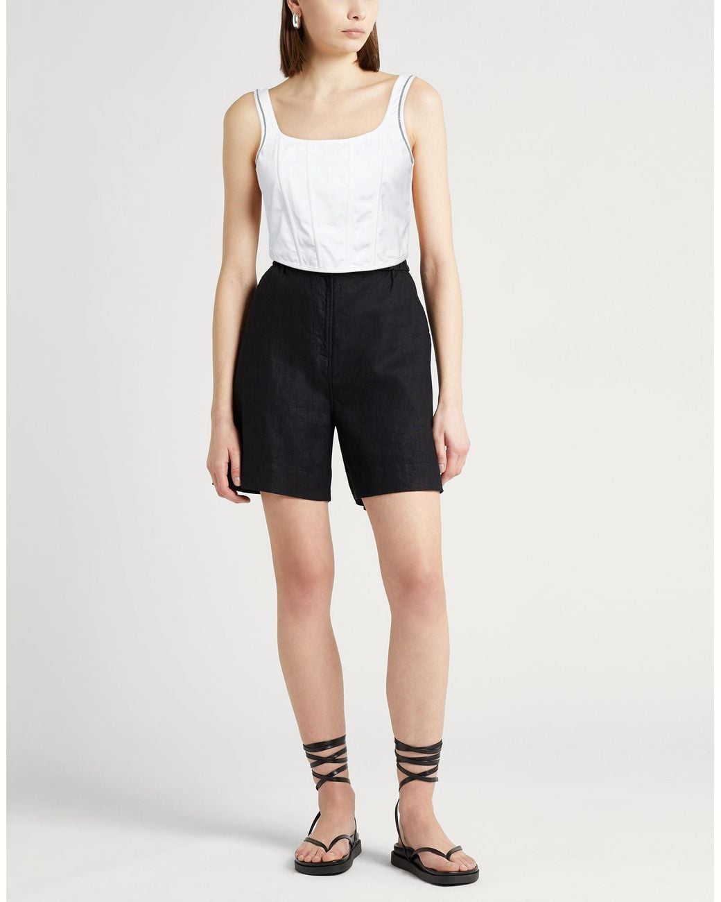 Brunello Cucinelli White Top Cotton, Polyamide, Elastane, Brass