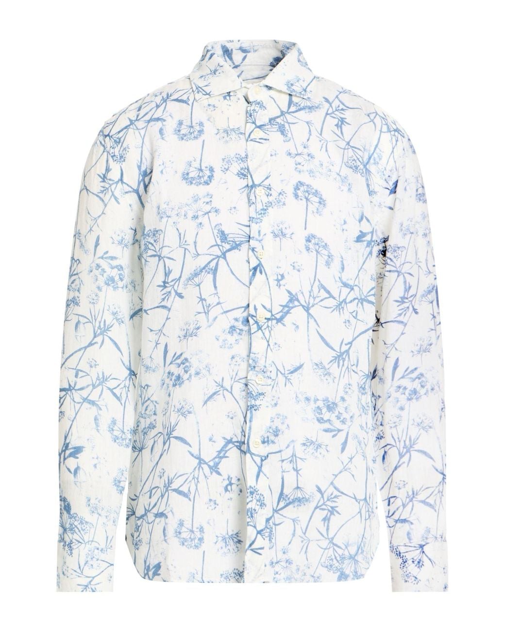 120% Lino Blue Shirt Linen for men