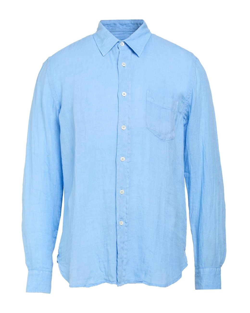 120% Lino Blue Shirt for men