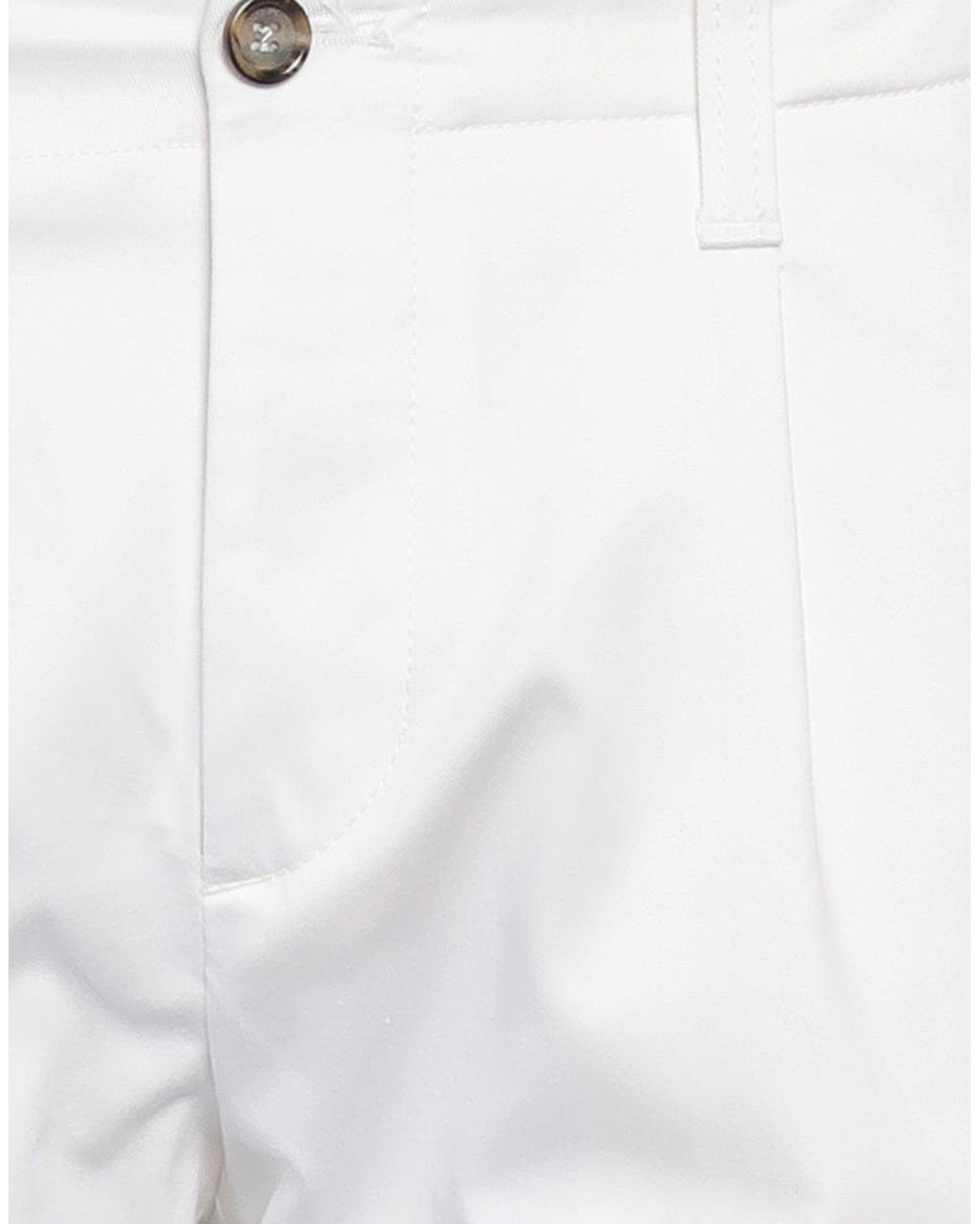 Paolo Pecora White Pants Cotton, Elastane for men