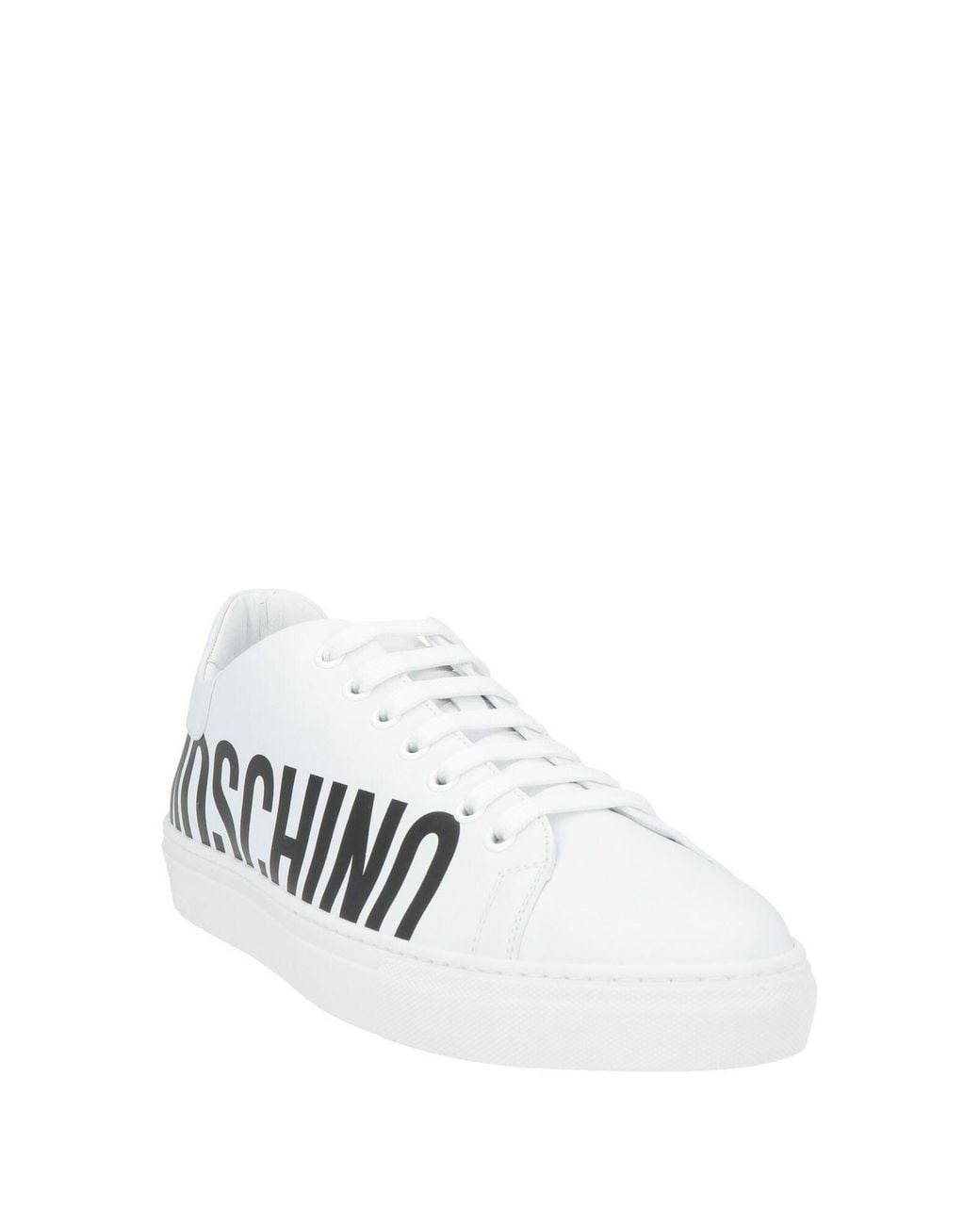 Moschino White Logo Low-Top Leather Sneakers for men