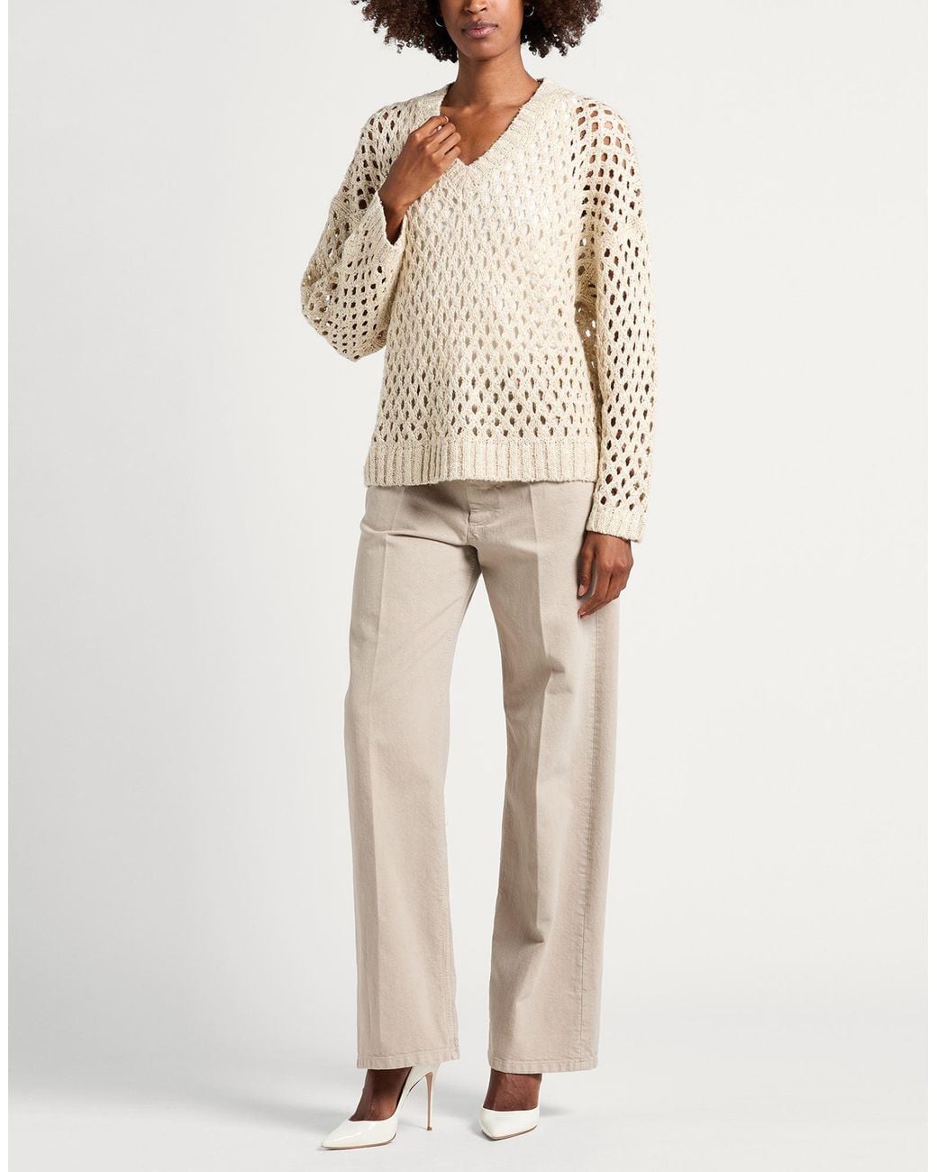 Brunello Cucinelli Natural Sweater Silk, Linen, Polyamide, Polyester