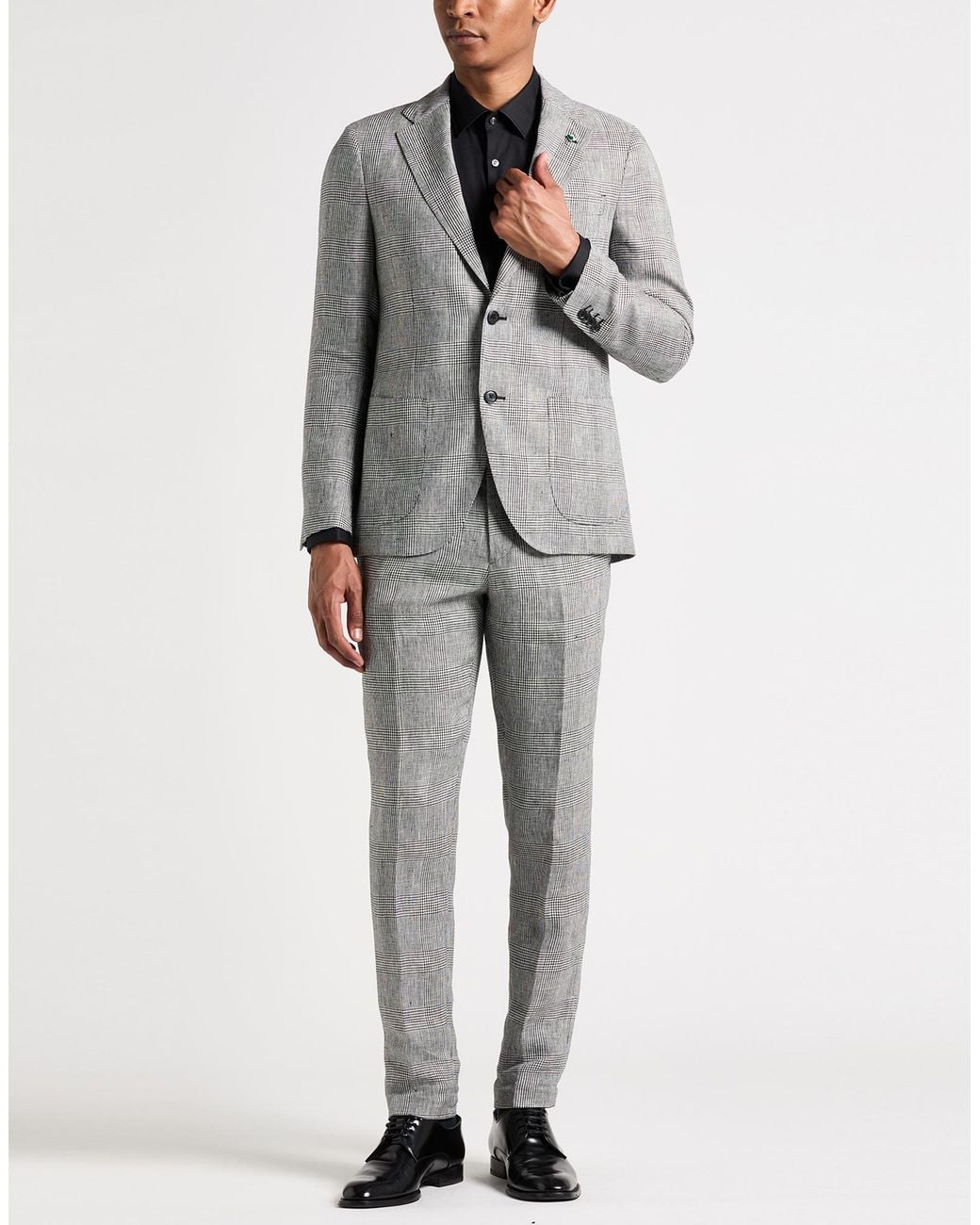 Lardini Gray Suit Linen for men