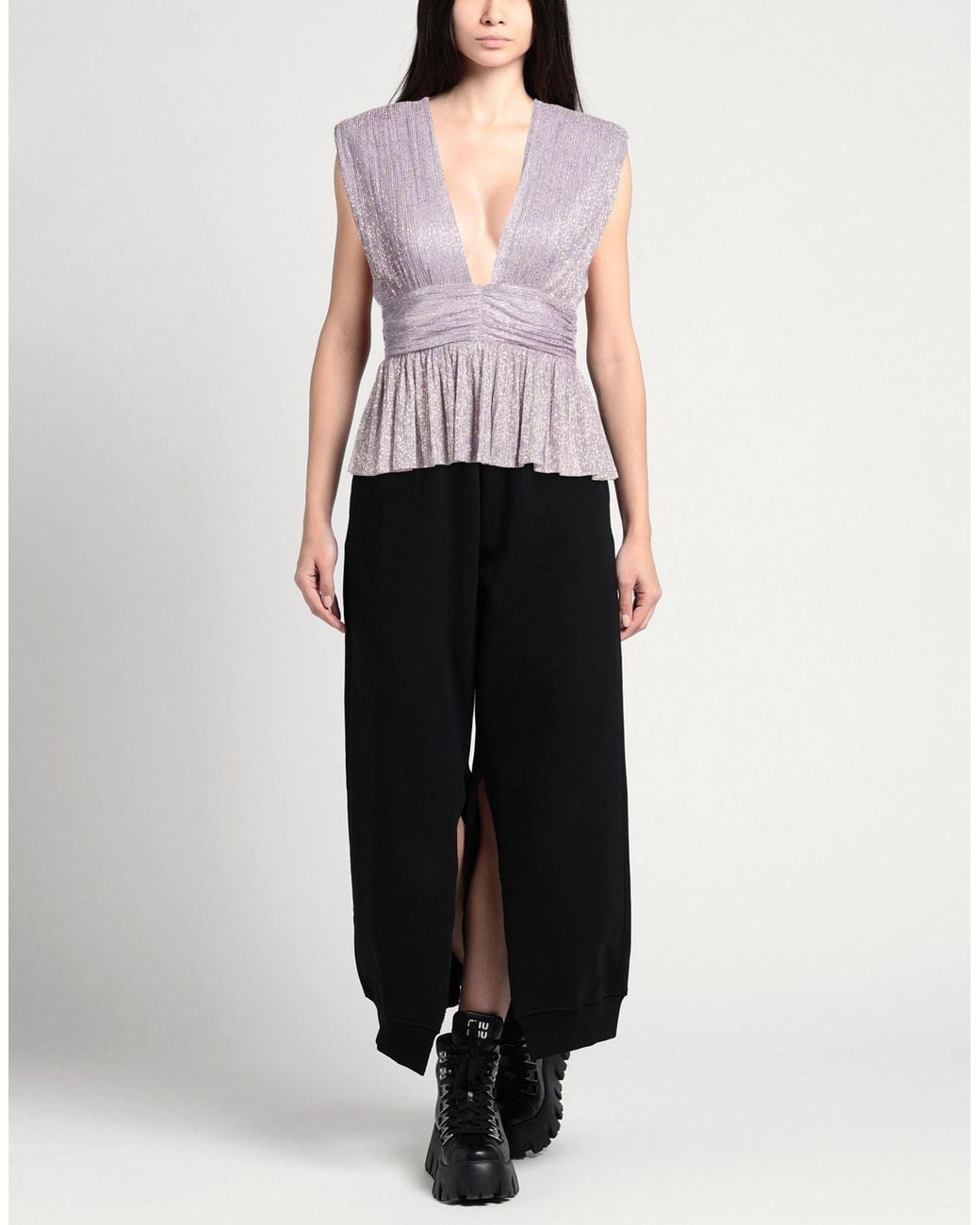 Sabina Musayev Pink Top Polyester, Metallic Fiber