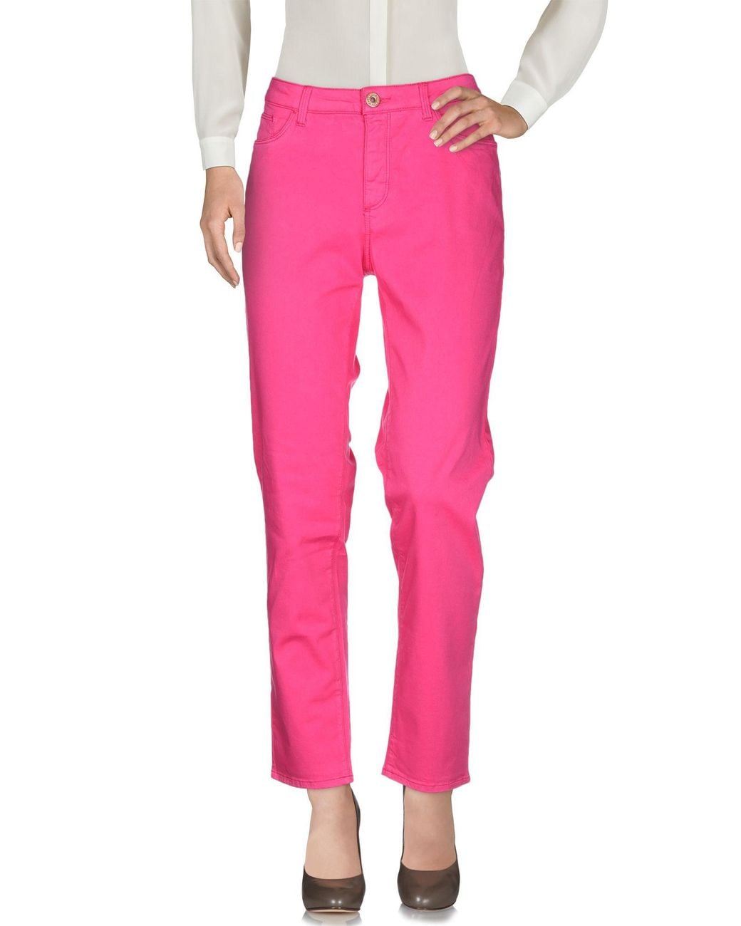Trussardi Pink Fuchsia Pants Cotton, Elastane