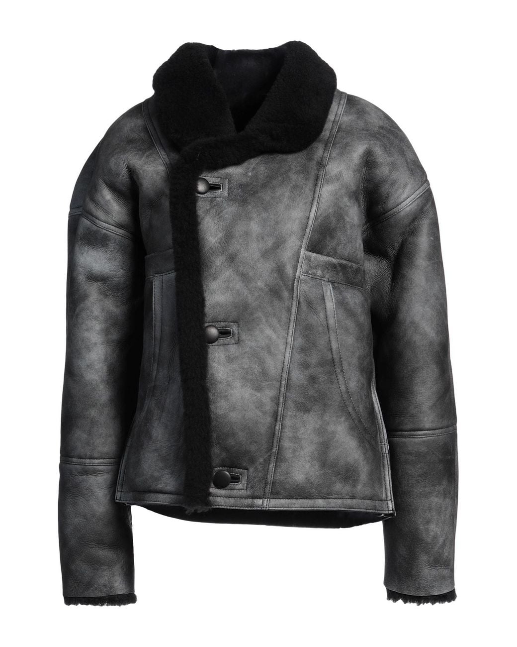 Sandro Black Shearling & Teddy