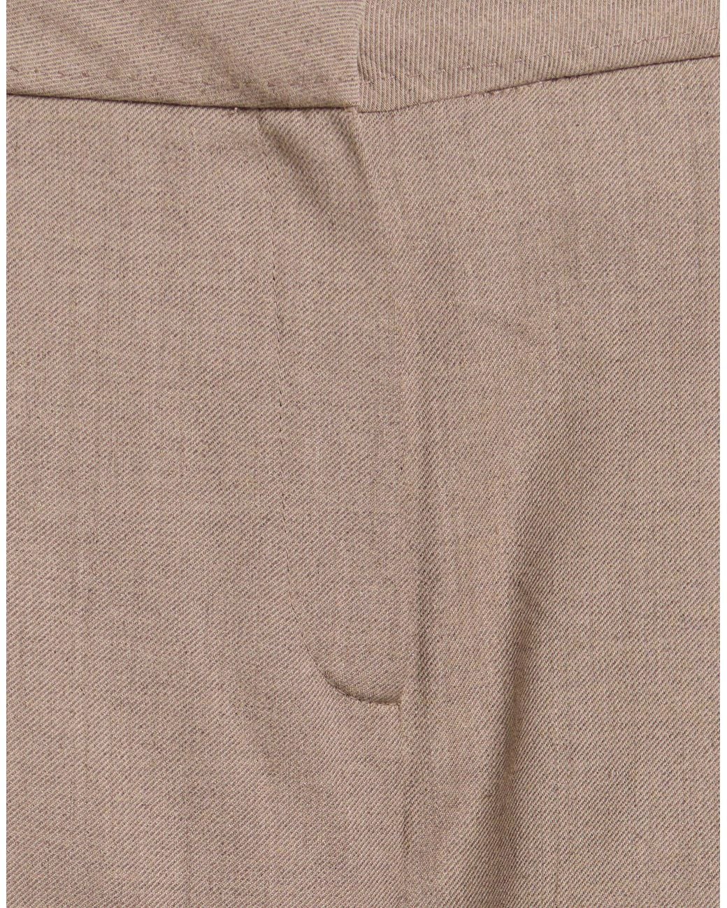 Marella Brown Khaki Pants Polyester, Viscose, Wool, Elastane
