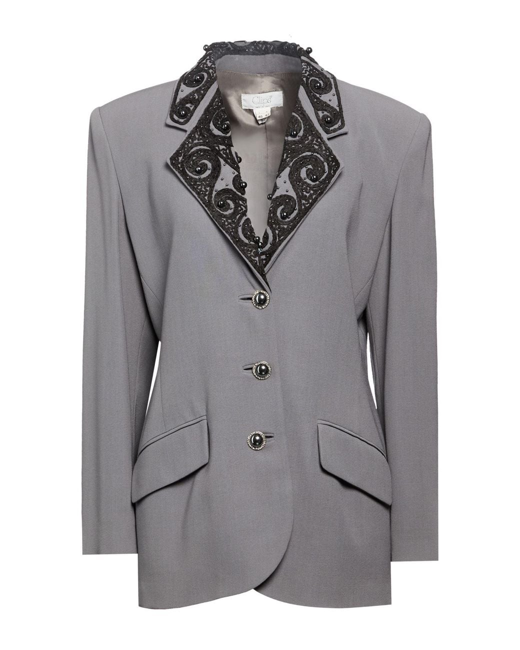 Clips Gray Blazer Wool
