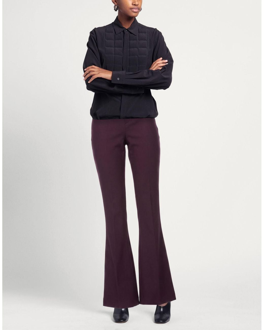 Bazar Deluxe Purple Pants Polyester, Wool, Elastane