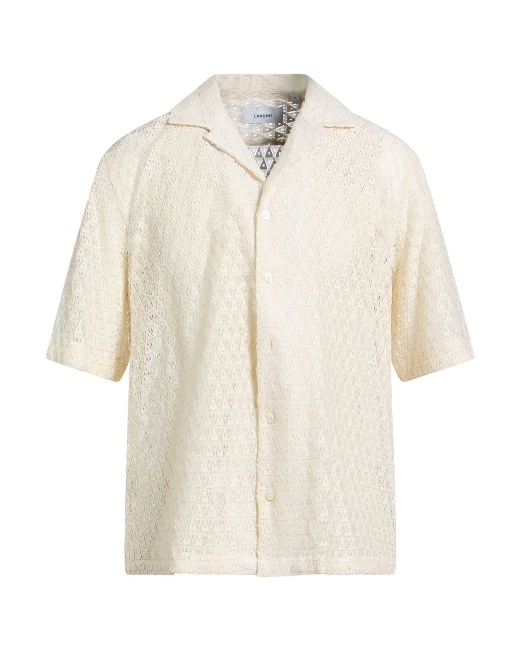 Lardini White Ivory Shirt Cotton, Polyamide for men
