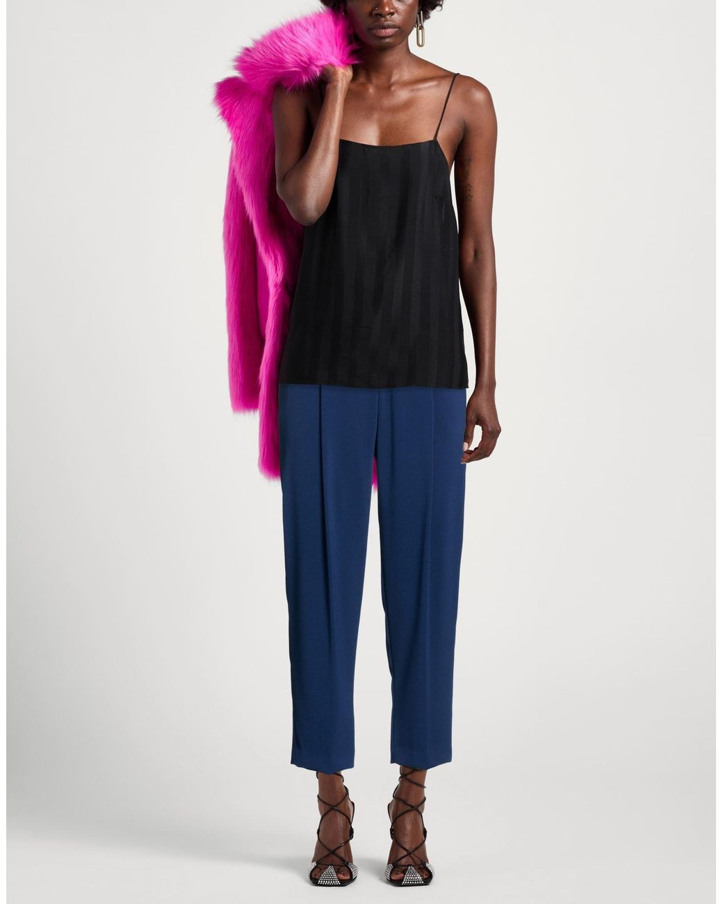 Elisabetta Franchi Blue Pants Polyester, Elastane