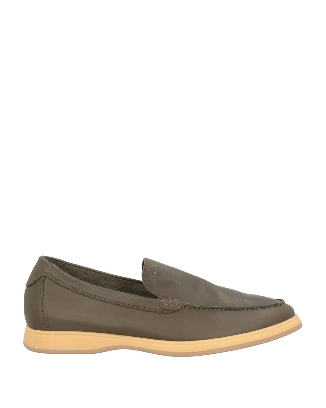 Andrea Ventura Firenze Gray Khaki Loafers Leather for men