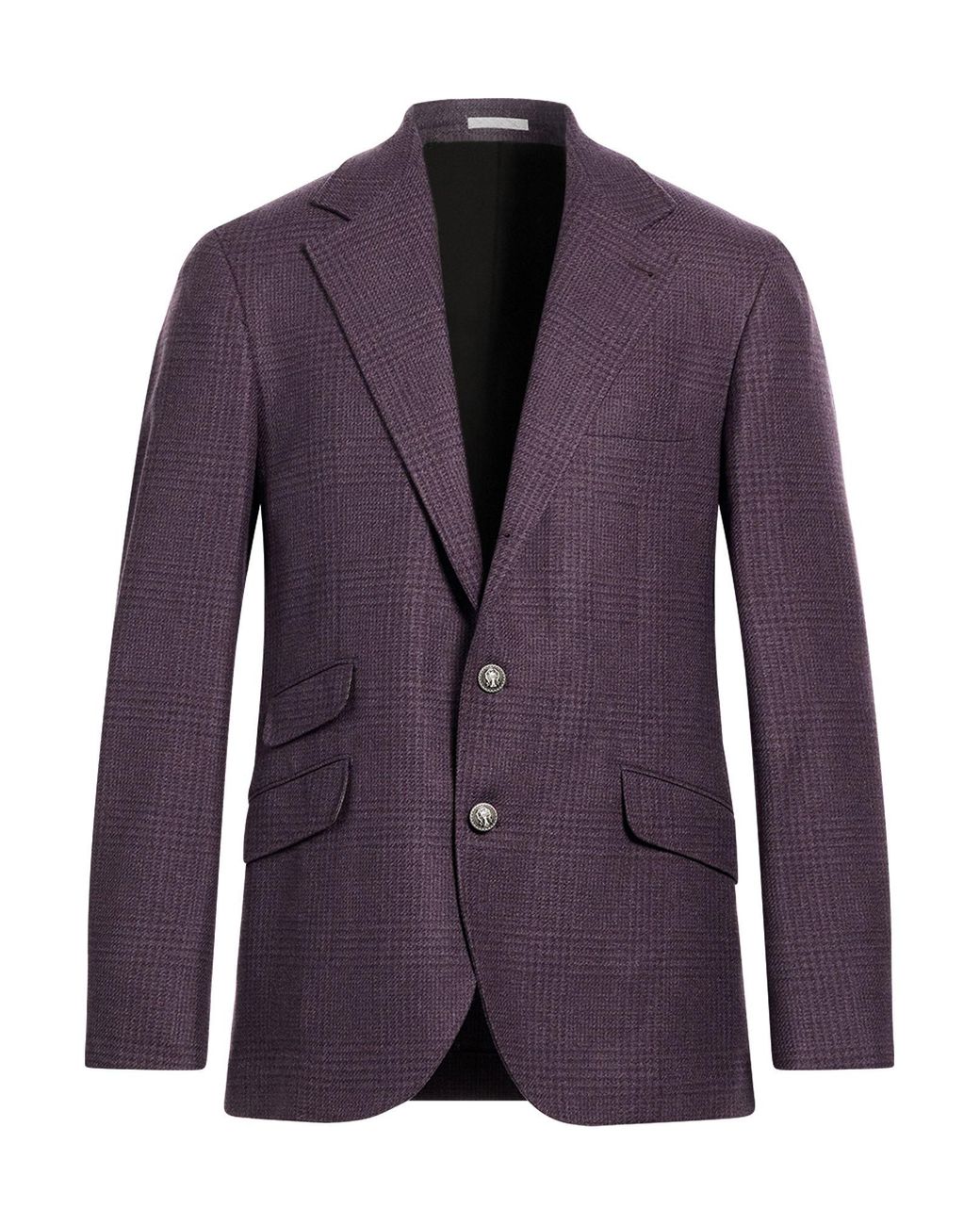 Brunello Cucinelli Purple Plum Blazer Wool, Cashmere, Silk for men
