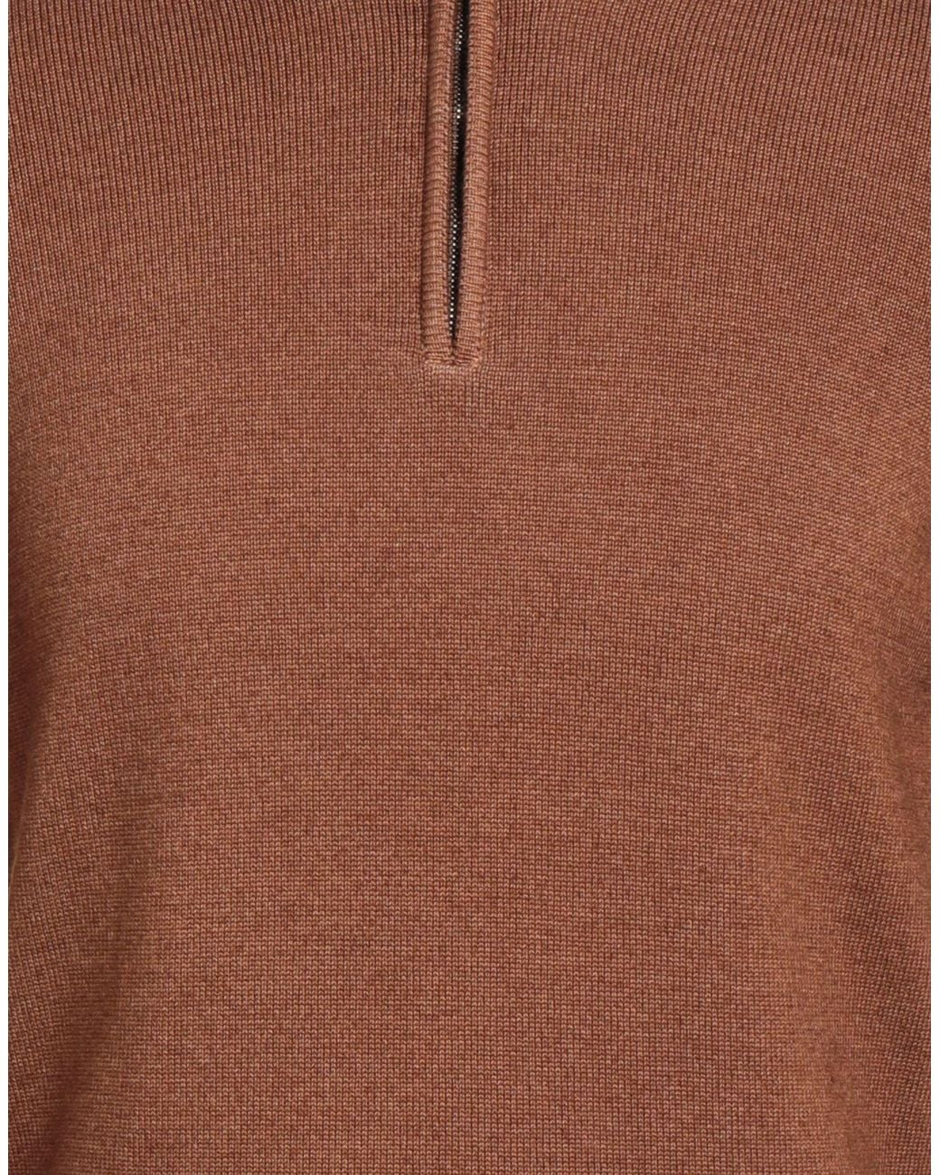 Moorer Brown Camel Turtleneck Virgin Wool for men