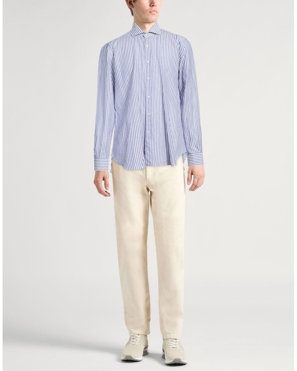 Barba Napoli Blue Shirt Cotton, Linen for men