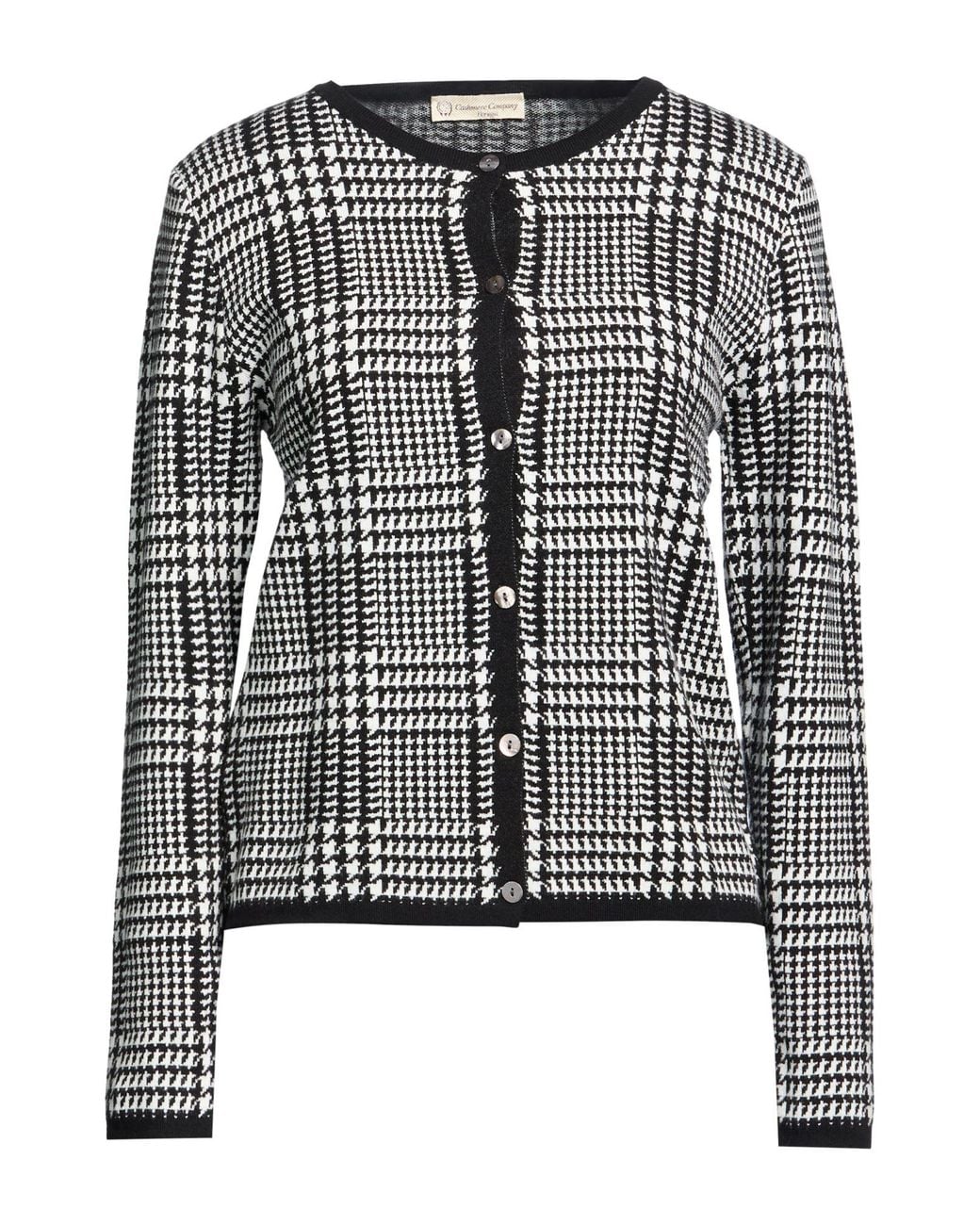 Cashmere Company Black Cardigan Wool, Cashmere, Nylon, Elastane