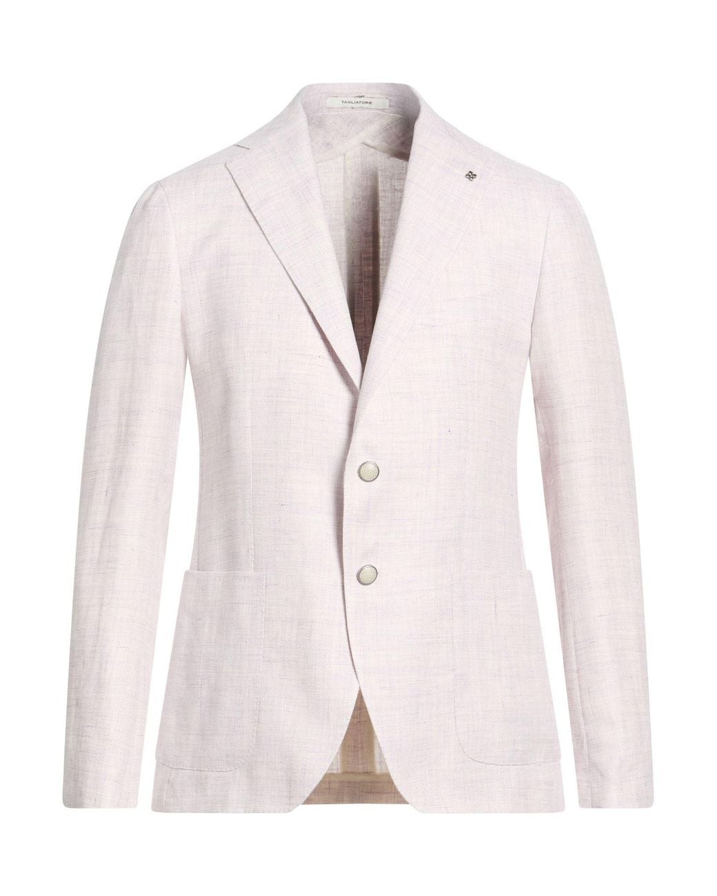 Tagliatore Pink Blazer Linen, Virgin Wool for men